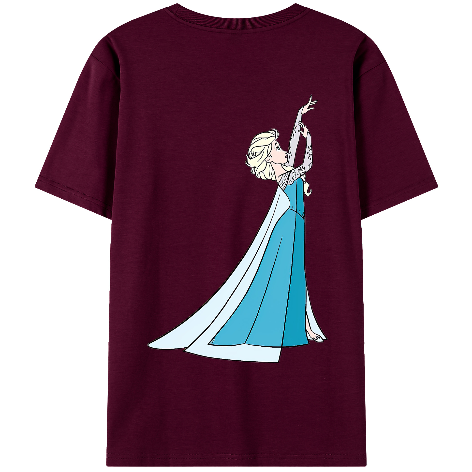 （画像用） アナと雪の女王 アンナ エルサ Frozen Anna Elsa レディース半袖Tシャツ(バックプリント)
